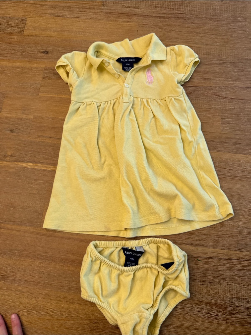 Ralph Lauren Yellow Polo Dress with Bloomer Set 18mo
